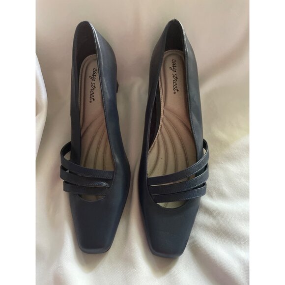 Easy Street Womens Navy Heels Square Toe Block Heel Comfort Shoes Size 11 - Picture 1 of 7